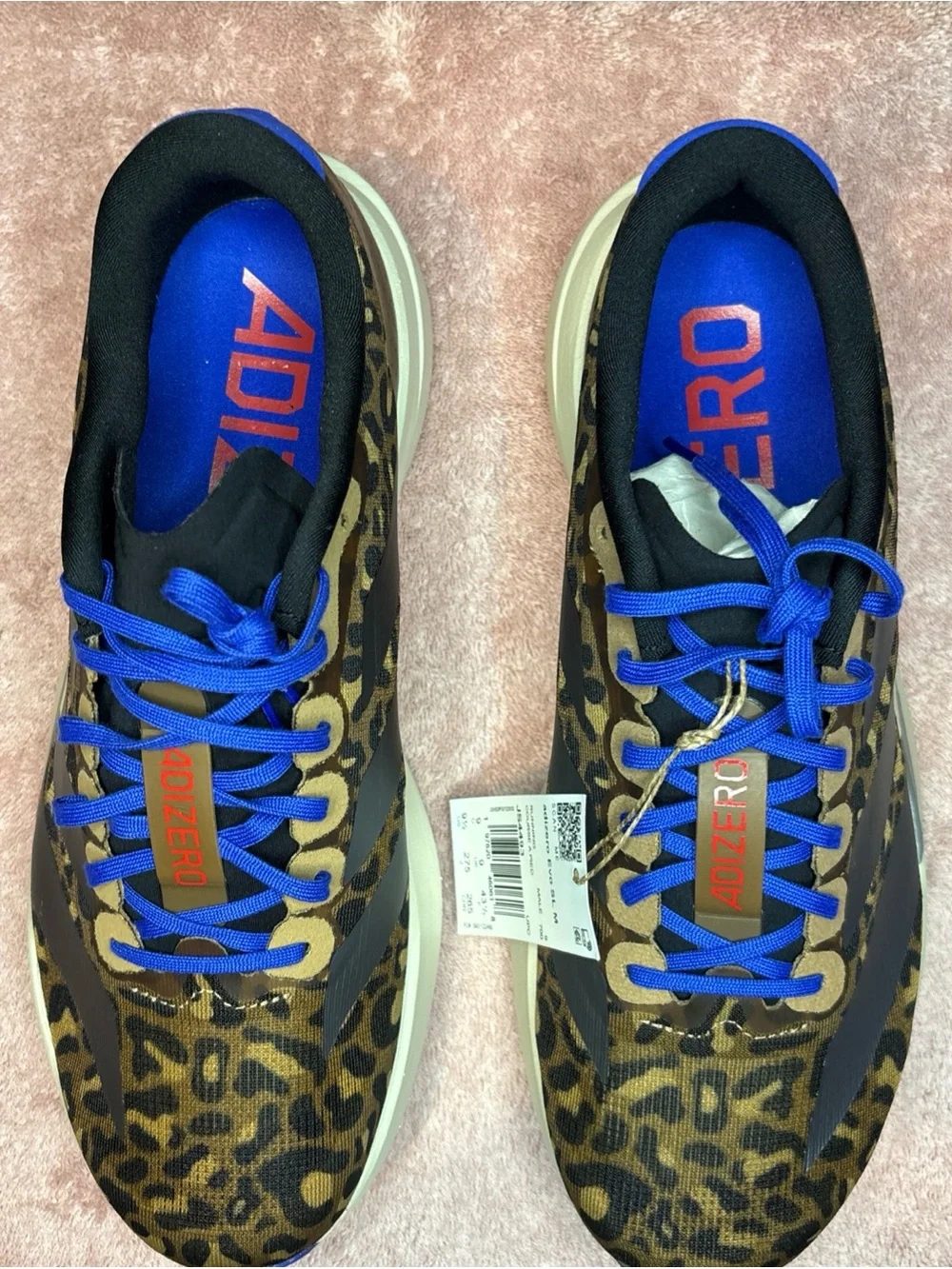 Adidas Adizero Evo SL men’s athletic shoes leopard print brown JS4493 Size 9.5